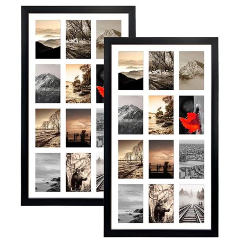 8x14 Collage Black Gallery Picture Frame with Three 4x6 Inch Openings - Wide Molding - Includes Both Attached Hanging Hardware and Desktop Easel - Display Three 4 x 6 Photos Horizontal or Vertical. 1,820. 1K+ bought in past month. $1549 ($5.16/Count)